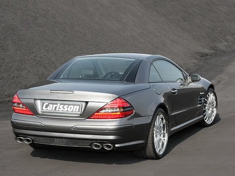 Mercedes sl. Отличить могучий Carlsson CK55&nbsp;RS&nbsp;от&nbsp;стандартного Mercedes-Benz SL&nbsp;55&nbsp;AMG можно только по&nbsp;колёсным дискам и&nbsp;фирменным эмблемам Carlsson.
