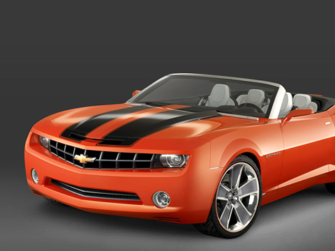 Chevrolet camaro,Chevrolet camaro concept convertible,Chevrolet concept. Уберите у&nbsp;прошлогоднего концепт-кара Camaro крышу, покрасьте его в&nbsp;ярко-оранжевый цвет, добавьте деталей, и&nbsp;вуаля&nbsp;— готов новый Camaro Convertible Concept!