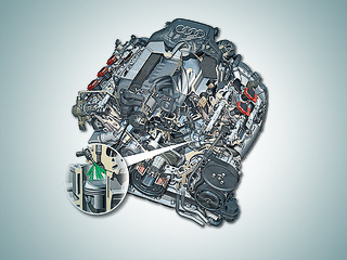 Audi a6,Audi 3tfsi. Мотор получился достаточно лёгким&nbsp;— 189&nbsp;кг. Для сравнения, всем известный двигатель&nbsp;V8&nbsp;4.2 на&nbsp;шесть килограммов тяжелее.