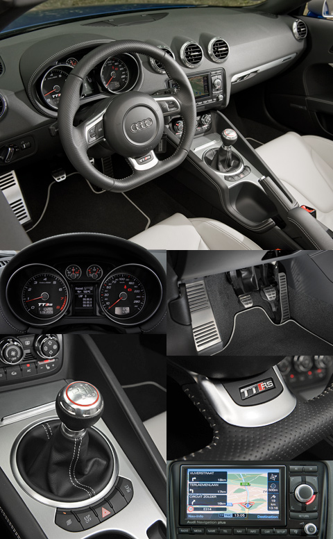             Обод знакомого по обычным версиям TT руля более толстый. На педалях — спортивные накладки.
