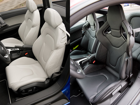             Кресла родстера (слева) и купе (справа) — почувствуйте разницу! Отличие в боковой поддержке, но удобны оба сиденья.
