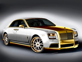 Rollsroyce ghost. Колёсные диски у&nbsp;автомобилей Rolls-Royce Ghost с&nbsp;шильдиком Diva под стать капоту&nbsp;— из&nbsp;чистого золота.