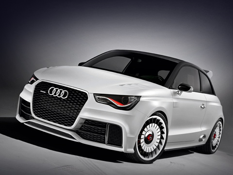 Audi a1 clubsport,Audi concept. Эффектный аэродинамический обвес машины немцы подчеркнули контрастом окраски матового белого кузова и&nbsp;глянцевой чёрной крыши.