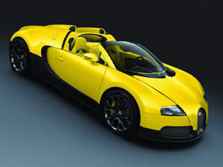 Bugatti veyron. На&nbsp;родстере Bugatti Veyron Grand Sport и&nbsp;так не&nbsp;затеряешься в&nbsp;потоке, а&nbsp;на&nbsp;автомобиле такого цвета уж&nbsp;и&nbsp;подавно.