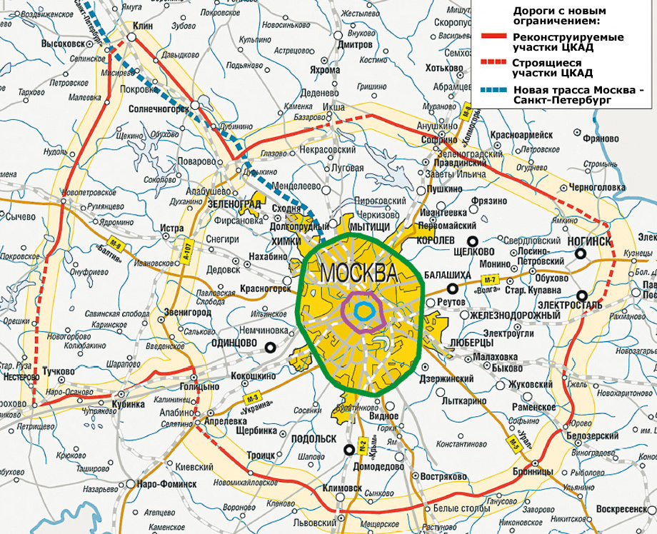 Карта московской дороги