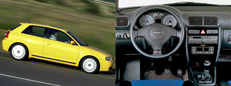             Изначально Audi S3 оснащалась полным приводом с муфтой Haldex, шестиступенчатой «механикой» (иных коробок передач не было), фронтальными и боковыми подушками безопасности, системой стабилизации, спортивными креслами Recaro с кожаной отделкой и электрическими регулировками, ксеноновыми фарами, климат-контролем и 17-дюймовыми литыми дисками. В списке опций — аудиосистема Bose, люк с электроприводом, 18-дюймовые катки. Продажи хот-хэтчей наладили в Европе, Японии, Мексике, Южной Африке и Австралии, но до США машина так и не добралась. Выпуск «эс-третьей» первой генерации прекратился в 2003 году.
