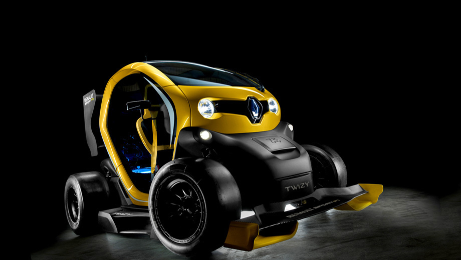 Renault twizy,Renault twizy rs f1,Renault concept. У электрокара Twizy Renault Sport F1 система KERS имеет шесть предустановленных режимов отдачи энергии — от 10 до 60 кВт.