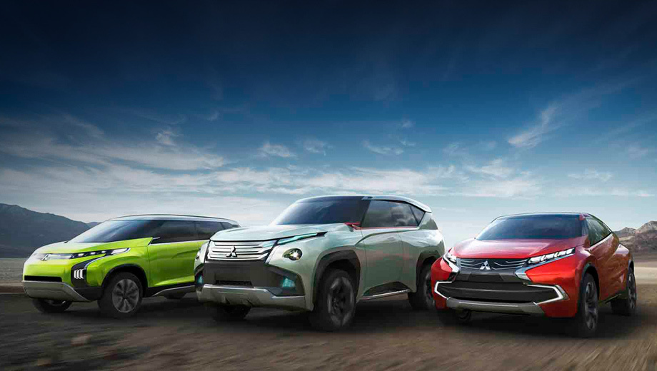 Mitsubishi gc-phev,Mitsubishi xr-phev,Mitsubishi ar. Три новинки демонстрируют стилистику будущих моделей марки Mitsubishi.