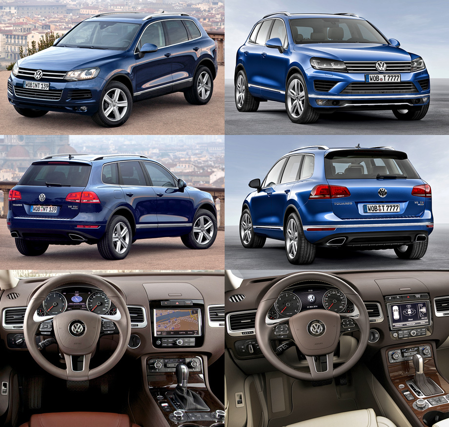 Сравнение volkswagen. Фольксваген Туарег 2014. Volkswagen Touareg Рестайлинг 2014. Джип Фольксваген Туарег. Туарег Тигуан 2014.