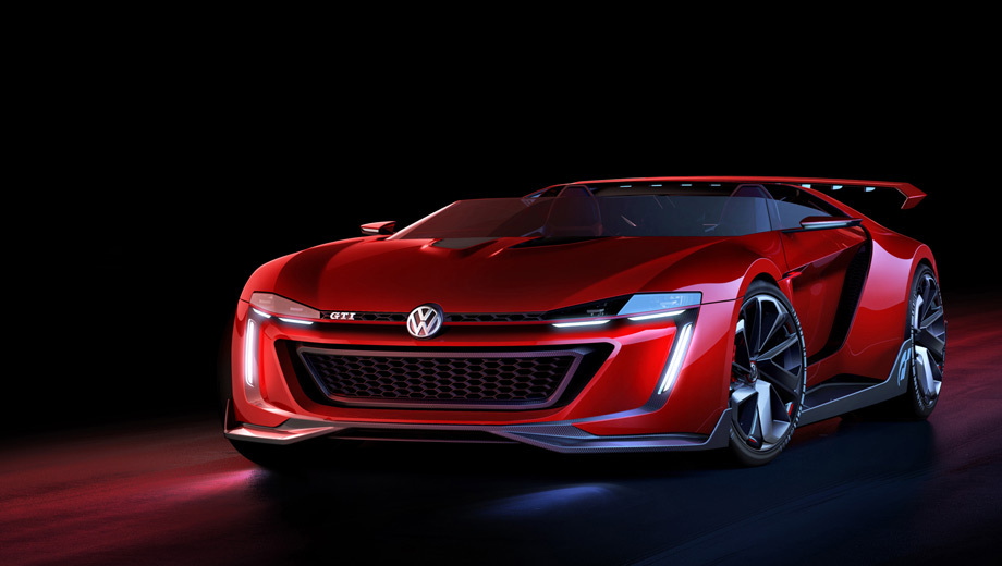 Volkswagen golf gti,Volkswagen gti roadster vision gran turismo. Для шоу-кара была специально разработана насыщенная краска Gran Turismo Red.