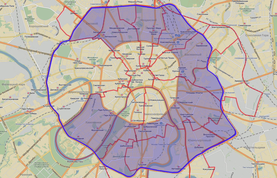 Карта москвы 3 кольцо