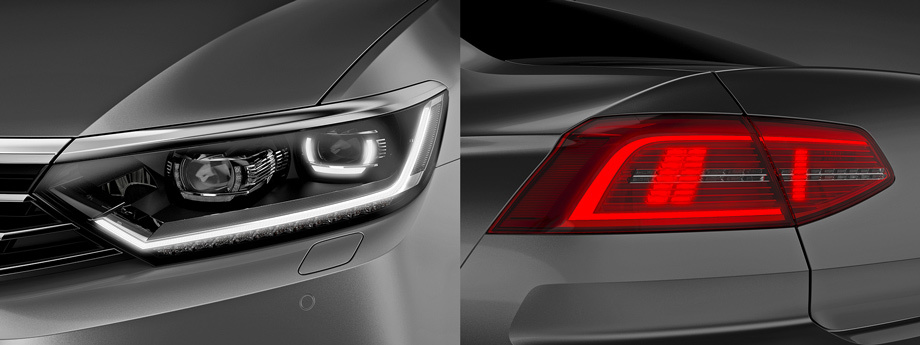             «В базе» светодиодные фары положены только топ-версии Highline, прочим — за доплату как минимум 1070 евро (в Германии). Причём LED-фары начального уровня — рефлекторного типа, а топовые — прожекторные, с функцией поворота и автоматического переключения между ближним и дальним светом. Светодиодные фонари — базовое оснащение, но вертикальные полосы стоп-сигналов (справа) — особенность версий подороже.
