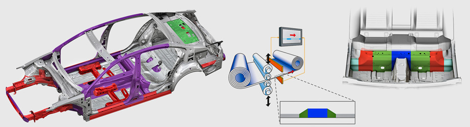             Высокопрочной стали (фиолетовый цвет) в силовой структуре кузова — 27%, сверхвысокопрочной (красный) — 17%. Задняя полка (зелёный) выполнена из алюминия (1%). А доля обычной стали (серый) сократилась с 85 до 55%. Панель пола под задними сиденьями — переменной толщины: от 2 мм в красной, наиболее нагруженной зоне до 1,1 мм в зелёной. Выросла доля лазерной сварки. В сумме кузов на 33 кг легче прежнего, а его жёсткость на 2000 Н•м/градус выше: 25 000 у универсала и 30 000 у седана. Элементы кузова, полученные методом горячей штамповки (сталь прессуют под температурой 950°С и за 2-4 с охлаждают до 200°С), для «немодульного» Пассата B7 были не доступны в принципе, а теперь есть у всего MQB-семейства, включая новую <a href="http://www.drive.ru/news/skoda/53f2f57b95a656da308b4567.html" target="_blank" rel="noopener" class="c-link">Шкоду Фабия</a>.

