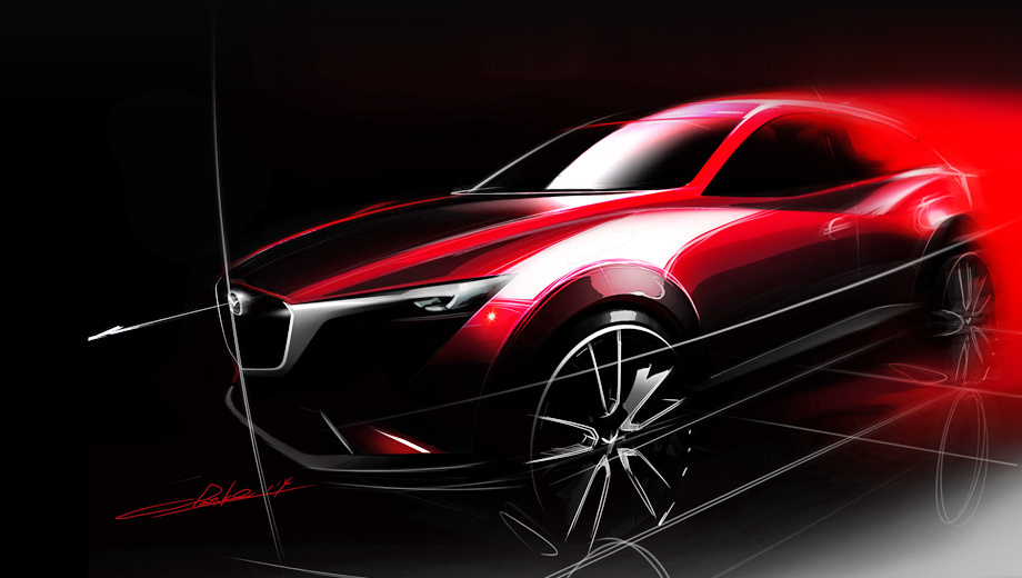 Mazda cx-3. Новый компакт немного напоминает «двушку», но он не будет «приподнятым хэтчем»: автомобиль должен получить собственный кузов.
