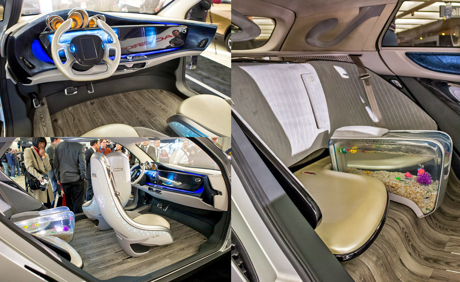             Подобно показанному недавно <a href="http://www.drive.ru/news/mercedes/54b3c13e95a6562b7a000053.html" target="_blank" rel="noopener" class="c-link">Мерседесу F 015</a>, концепт WitStar получил передние кресла, способные разворачиваться на 180 градусов. Только если у «немца» в центре салона — столик с экраном, то китайцы заставили публику улыбнуться, водрузив в шоу-кар аквариум с пластиковыми рыбками.
