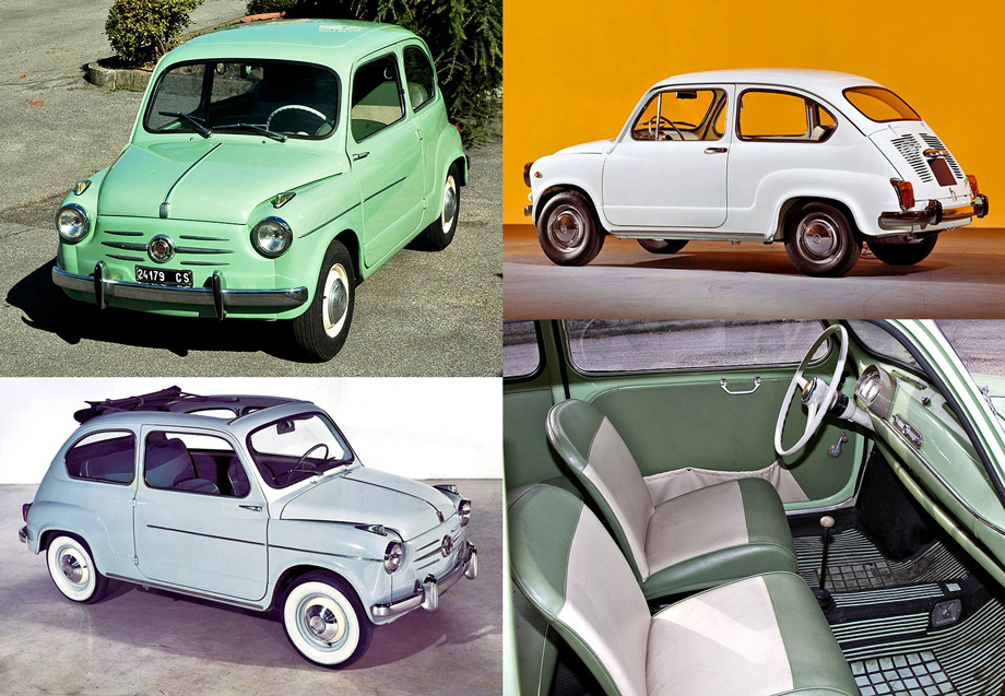 По габаритам Fiat 600 мало отличался от Topolino, но кузов тут был несущим. Габаритная длина и колёсная база были точно такими же, как у первой «пятисотки», — 3215 и 2000 мм соответственно. Лишь ширина выросла на дециметр, до 1380 мм.
