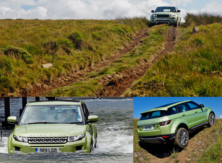             Обязательную внедорожную программу Evoque откатал на отлично. Ползал по местами раскисшим холмам Уэльса, преодолевал специально сконструированный понтонный брод в старых ливерпульских доках и карабкался по тщательно подобранным каменистым холмам. Где демонстрировал солидные ходы подвесок и успешно справлялся с диагональным вывешиванием при помощи подтормаживания буксующих колёс. Evoque умеет гораздо больше, чем понадобится ему в жизни.
