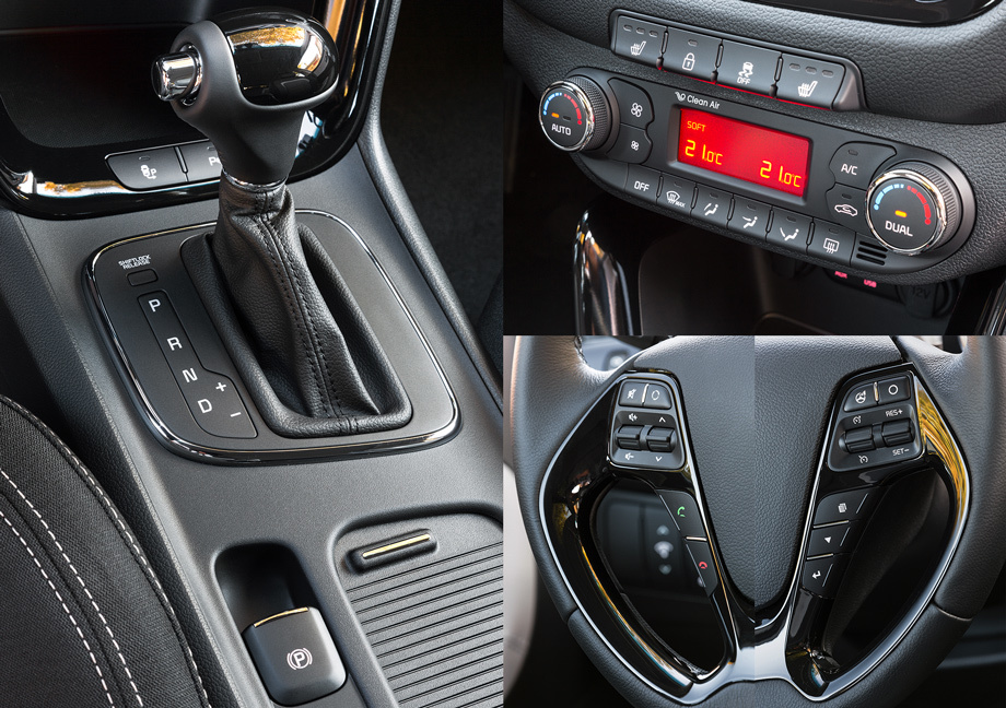             У «робота» есть спортрежим. Блок двухзонного «климата» удобен. Кнопок на руле с непривычки многовато. Клавиша с пиктограммой руля справа вверху — переключатель режимов усилителя.
