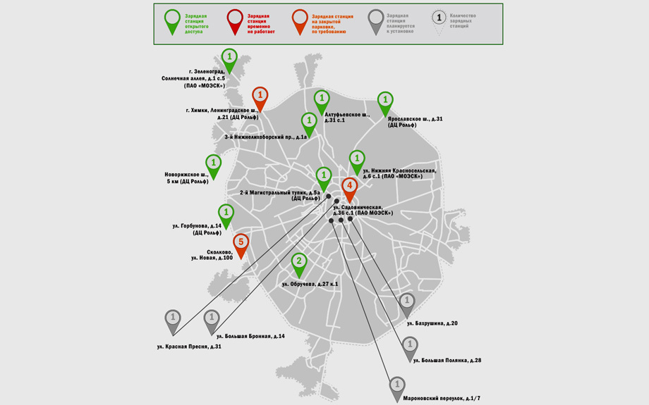 Парковки для электромобилей в москве карта