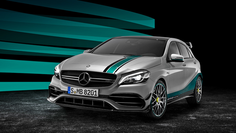 Mercedes a,Mercedes a amg. В Европе хот-хэтч A45 Petronas 2015 World Champion Edition будет доступен для заказа с января по май следующего года по цене от 65 400 евро.