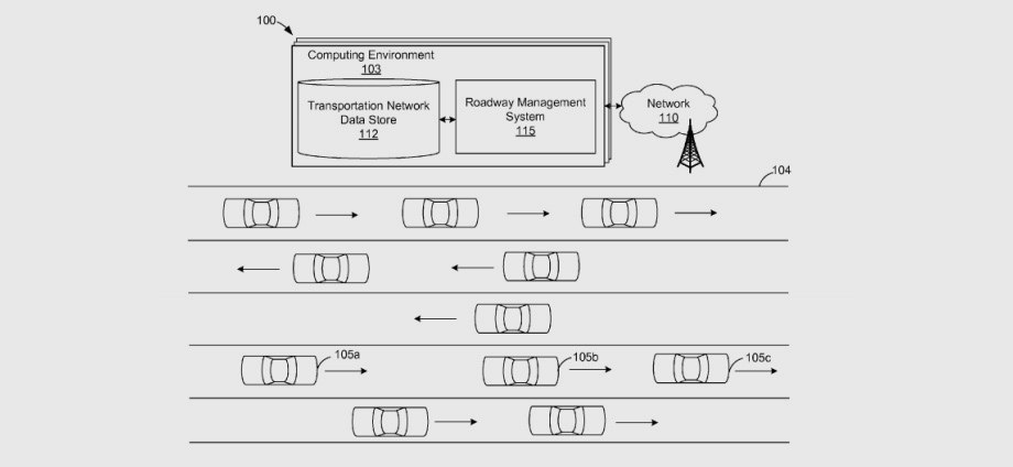             В патенте Амазона описана <a href="/e/BkeHAEAABuk" class="c-link">двусторонняя связь</a> между беспилотниками и инфраструктурой. Легковушка может послать в центральный компьютер запрос на занятие определённого участка шоссе, а в ответ получить разрешение или иную рекомендацию. Так можно оптимизировать потоки машин.
