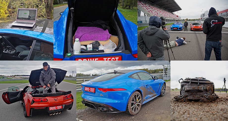             За время съёмок Jaguar стал мне и рабочим местом, и складом, и столовой. А в Корвете за это время успел завестись оператор. Денис Смирнов облюбовал багажник, ещё работая со Стингреем. Во время трек-дней на полотно трассы Moscow Raceway натащили грязи, отчего наши машины приходилось мыть чуть ли не по несколько раз на дню: одно неверное движение — и в ход идут бутылки с водой. От дождей раскис газон. Цепанул обочину — и Денис засыпан грунтом. Большая стирка в походных условиях — настоящее испытание.
