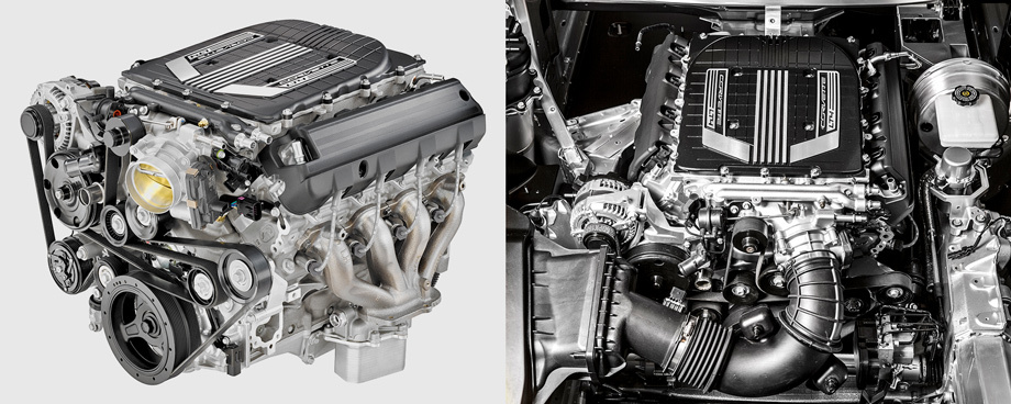             Алюминиевый двигатель V8 6.2 с непосредственным впрыском топлива и системой смазки с сухим картером разработан специально для Корвета С7, но консервативен по архитектуре: он нижневальный с двумя клапанами на цилиндр, приводимыми штанговыми толкателями.
