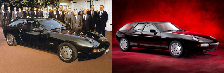             Серийных универсалов у компании не было, но был шутинг-брейк, созданный в единственном экземпляре на основе модели 928 в 1984 году. Прототип 928-4 (слева) с удлинённой на 254 мм базой подарили на 75-летие Ферри Порше, сыну основателя компании Фердинада Порше. В 1987 году тот же экземпляр перекроили, врезав пару задних створок, открывавшихся против хода (справа).
