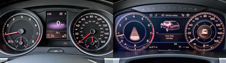             В Америке аналоговый щиток приборов уступает место электронному только в максимальной комплектации SEL Premium с мотором 3.6. Навигатор и система кругового обзора также доступны лишь в «топе». 
