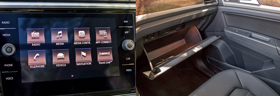             Восьмидюймовый экран медиасистемы радует качеством картинки, но не сенсорными кнопками управления. Все ёмкости для мелочей отделаны простовато либо не отделаны вовсе. Зато их много ― почти два десятка по всей машине! Поди найди, что куда положил.
