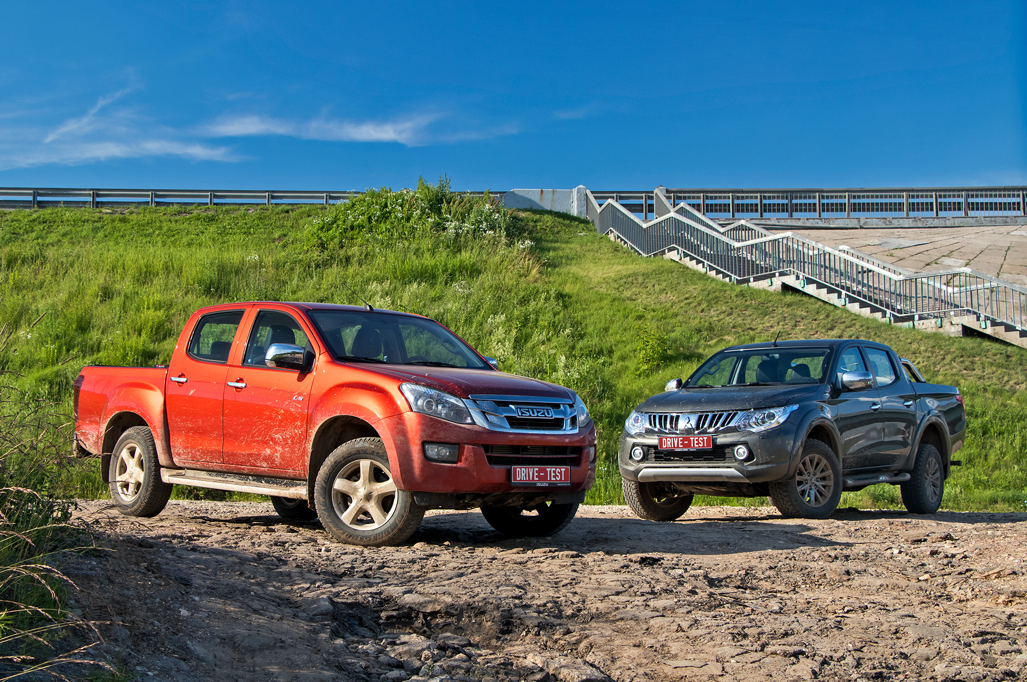 Бежим из города на пикапах Isuzu D-Max и Mitsubishi L200 — ДРАЙВ