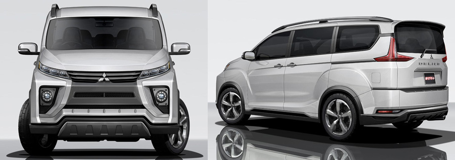             Судя по рисункам, следующая Delica по стилю будет заметно пересекаться с недавно представленным минивэном <a href="/e/BqnjQEAAAF4" class="c-link">Xpander</a>. Но её нельзя назвать «икспандером» в обвесе: кузов похож, но всё же свой, отличается схема открывания дверей (у «икспандера» обычная, у Делики задние створки сдвижные).
