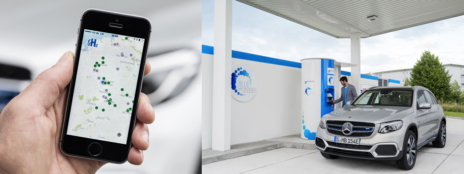             Приложение H2.LIVE App показывает координаты всех водородных заправок в Германии, выделяя действующие и строящиеся.
