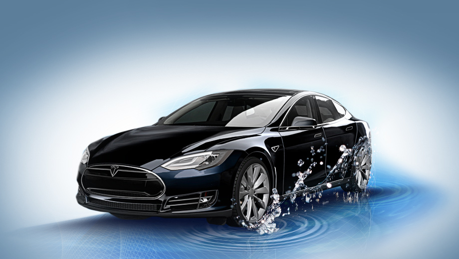 Tesla model s. Авторы проекта уверяют, что уже провели опыт по конверсии подержанной Теслы на водород, но не раскрывают деталей.