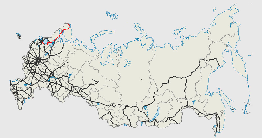 Карта сети жд сети