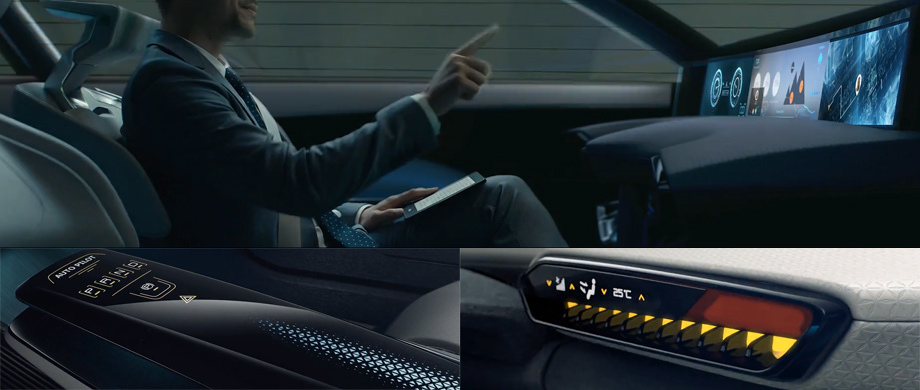 В салоне повсюду встречаются крохотные треугольники. Включив автопилот, можно управлять мультимедийной системой с помощью жестов.