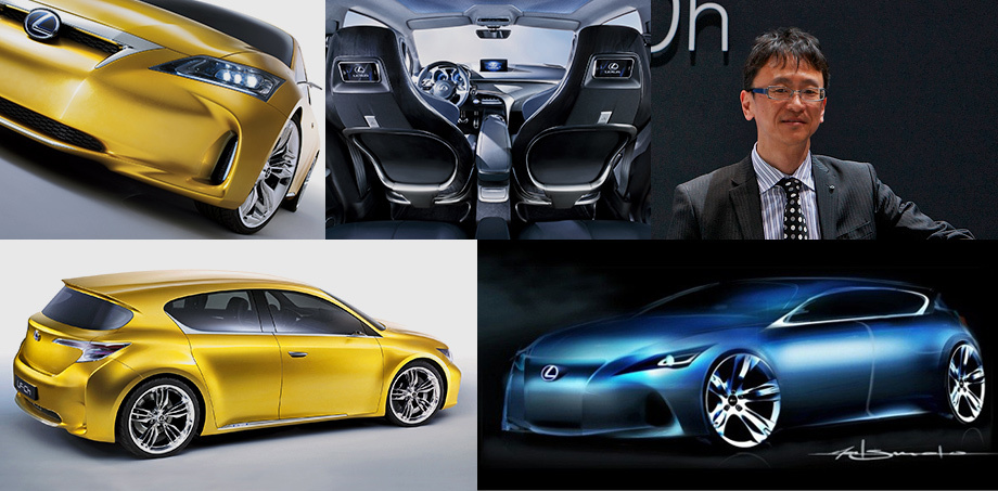             Предвестник серийного хэтчбека, концепт-кар <a href="https://www.drive.ru/lexus/news/2009/09/10/2743243/vzyat_evropu.html" target="_blank" rel="noopener" class="c-link">LF-Ch</a>, был показан во Франкфурте осенью <nobr>2009-го.</nobr> Шоу-кар готовился командой Тома Мацумото (его скетч приведён выше) из американской студиии Тойоты Calty Design Research на основе уже утверждённого к тому времени серийного дизайна Такеси Танабе (на фото). Кузов сделали шире и ниже для пущей выразительности. Неудивительно, что в целом интерпретация получилась более запоминающейся, чем оригинал.
