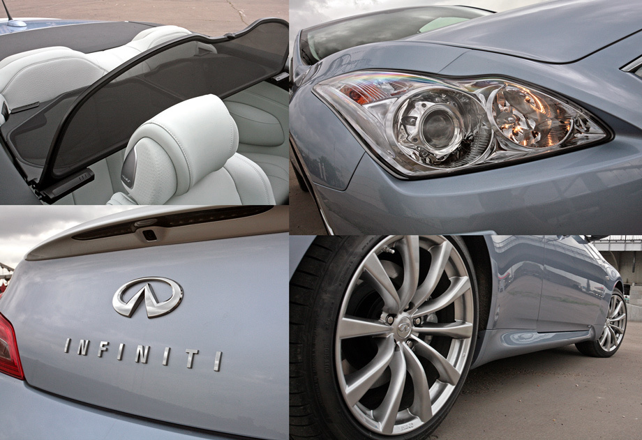 В базовом оснащении G37 Cabrio уже есть кожаные сиденья с подогревом и вентиляцией, <nobr>19-дюймовые</nobr> колёса, биксенон, навигация и многое другое. Цены начинаются от 2 499 000 рублей за машину в версии Hi-Tech. Это на 240 тысяч дороже менее мощного Лексуса IS 250С.