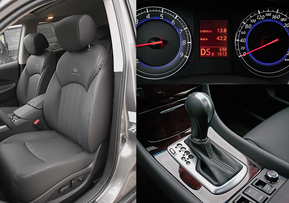 <ul><li>Передние кресла, несмотря на слабовыраженный профиль, вполне удобны. Водитель удерживается в седле благодаря хорошим фрикционным свойствам кожи и податливости подушки.</li><li>Режим трансмиссии Drive Sport отображается в комбинации приборов вместе с номером задействованной передачи. Кроме этого, в «Спорте» наготове держится ручной режим. Достаточно толкнуть селектор «автомата» к себе или от себя.</li></ul>