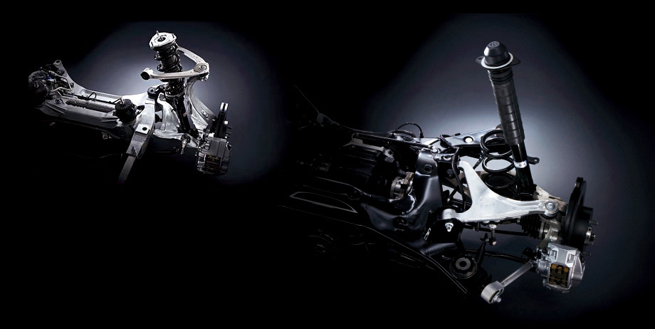 Шасси кабриолета отличается от неё расширенной задней колеёй и перенастроенными задними амортизаторами.