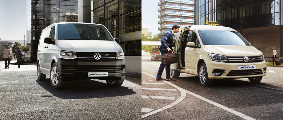 Пара ABT e-Transporter и ABT e-Caddy выглядит практически как серийная, поскольку в данном случае знаменитое ателье обратилось не к внешности, а к технической начинке. Впрочем, если посмотреть на снимки во врезке «Крупный план», на решётках радиатора можно заметить непривычные шильдики ABT с зелёной буквой E рядом.