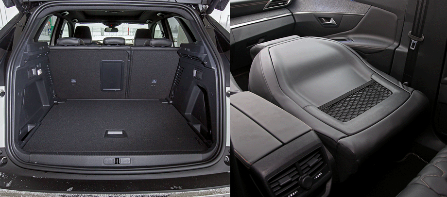             Груза в Peugeot влезет куда больше. Объём можно увеличить с 520 литров до 591, опустив пол в нижнее положение. Плюс складывающаяся спинка переднего кресла и лючок для лыж!
