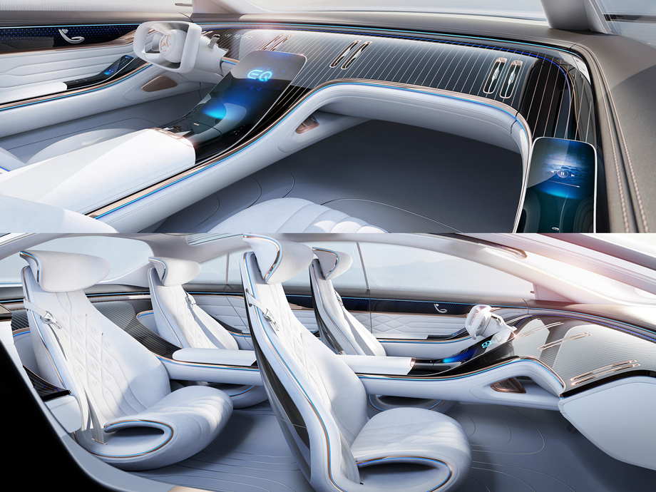 Mercedes Benz Vision EQS внутри