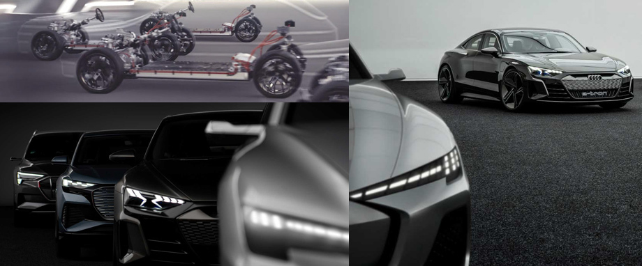             Инженеры Audi объясняют, что PPE в общих чертах похожа на MEB, но рассчитана на более продвинутые модели, так что в неё заложены пневмоподвеска, управляемая задняя ось и векторизация тяги. (На переднем плане, судя по всему, фары обсуждаемого концепта.)
