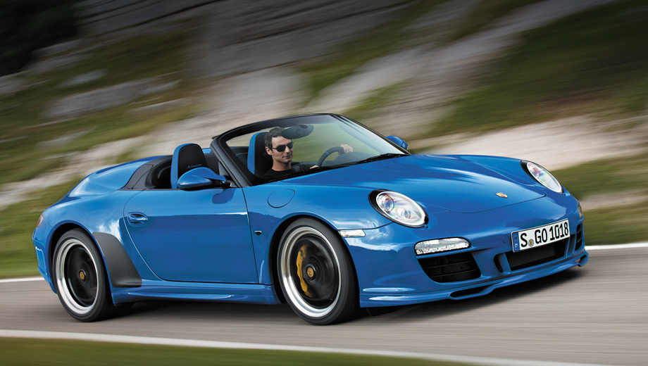 Porsche 911,Porsche 911 speedster. На&nbsp;разгон до&nbsp;сотни Porsche 911 Speedster тратит 4,6&nbsp;с при максимальной скорости 305&nbsp;км/ч.