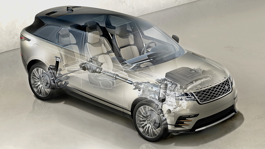             Jaguar F-Pace и Range Rover Velar (заводской код L560) объединяет алюминиевая платформа PLA D7a, которая также известна под обозначением IQ [AI] применительно к Ягуарам XE и XF нынешнего поколения. Модуль передней двухрычажной подвески с усиленным электромотором рулевым механизмом, двойной моторный щит и большинство панелей пола у Джага и Рейнджа одинаковы.
