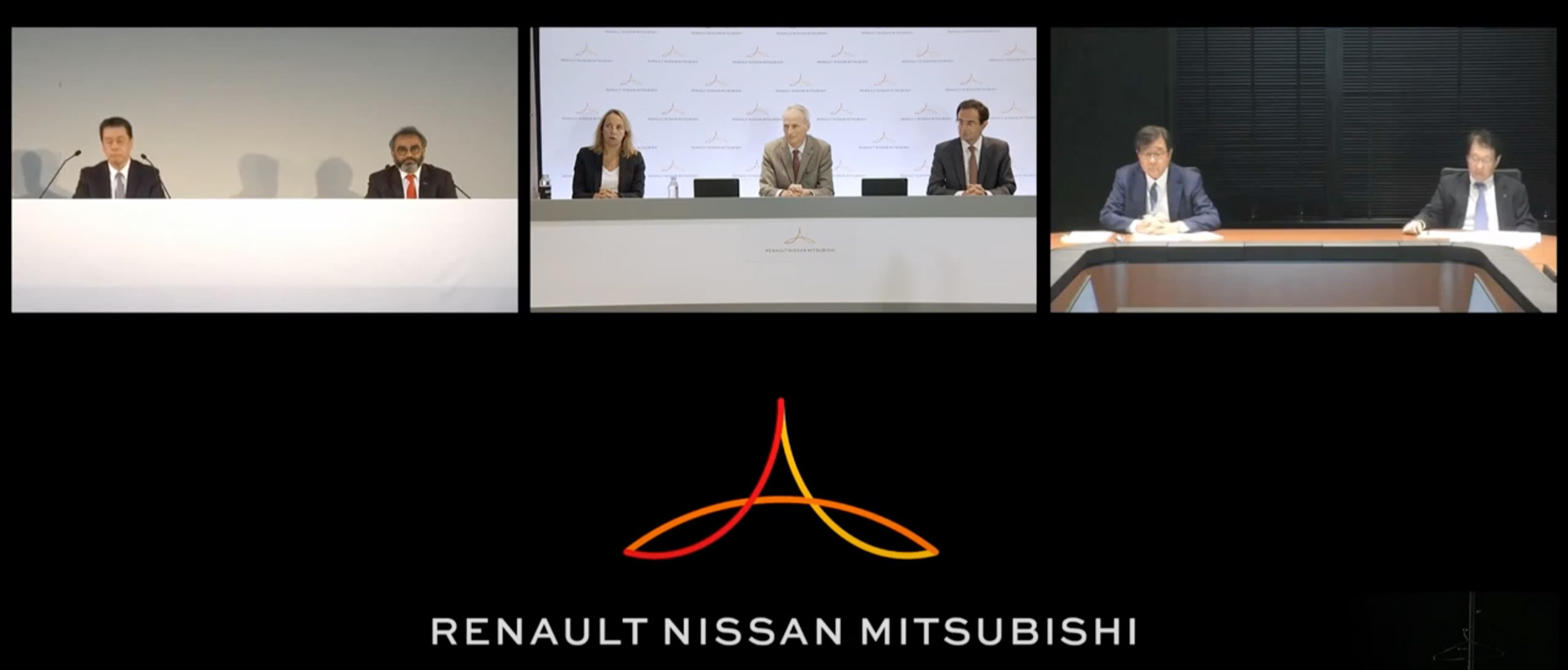 Презентация прошла в формате онлайн-конференции. В ней участвовали, слева направо: <a href="/e/B4gRAEAAAAw" class="c-link">Макото Утида</a> и Ашвани Гупта (Nissan), <a href="/e/B4irAEAABKY" class="c-link">Клотильда Дельбос</a> и <a href="/e/Bz-WgEAAApA" class="c-link">Жан-Доминик Сенар</a> (Renault), Хади Заблит (секретарь альянса), Осаму Масуко и <a href="/e/B2AgAEAABlI" class="c-link">Такао Като</a> (Mitsubishi). Часовое видео — по <a href="https://youtu.be/Nei_8bToPNg" target="_blank" rel="noopener" class="c-link">ссылке</a>.